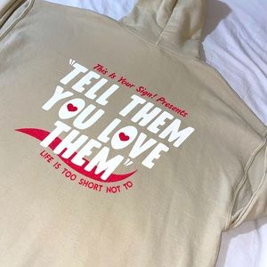 Sand colored graphic hoodie!